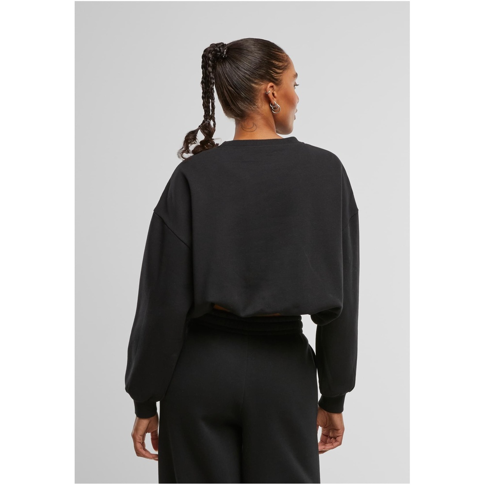 Urban Classics - Cropped Gathered Sweatshirt - Schwarz